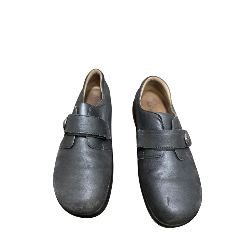 Alegria Paloma Women's Leather Slip-On Shoes Size 41 Adjustable Strap Button Acc